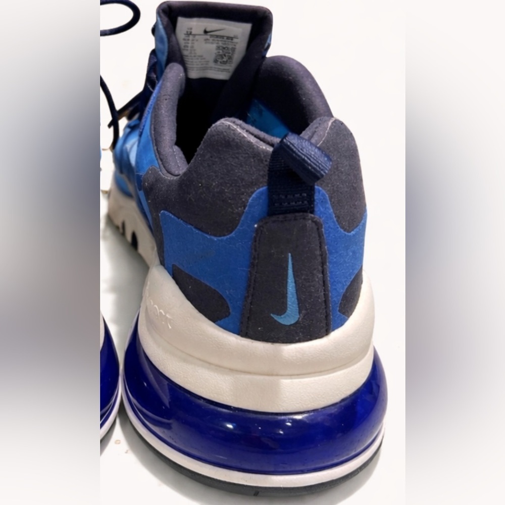 NWOT-Nike Air Max 270 React Blue Men’s 13 Athletic Sneakers - Picture 7 of 12
